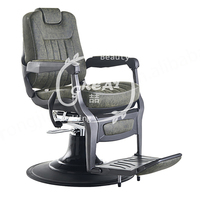 Excellent Fauteuil de Barbier Vintage Européen en Cuir PU Noir, Réglable en Hauteur, avec Appui-tête, Vente Directe d'Usine de Foshan, Idéal pour la Salle de Sport