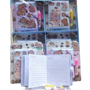 Kawaii Capybara 만화 PU 커버 미니 느슨한 잎 저널 노트북 일기 일정 메모장 학교 문구 어린이 문구 선물 - Product Image 2