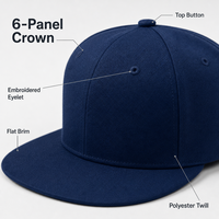 Casquette de baseball snapback 6 panneaux à visière plate, logo personnalisé, ajustable, en polyester vierge, pour le sport, vente en gros