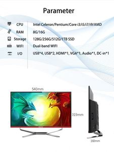 नया डेस्कटॉप कंप्यूटर 27 इंच कोर i9 rtx 2080 i 16 gb ddr4 i5 i7 सभी एक कंप्यूटर मोनोब्लॉक में - Product Image 4