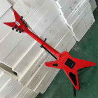 Gitar Elektrik Solid Wood Red Flag DimeBag, Body Mahogany, Fretboard Rosewood, 6-String, Pickup HH, Finishing Glossy, Profesional