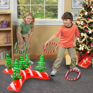 Venta de fábrica, juego de fiesta de vacaciones, anillo inflable, juego de lanzamiento, juguetes para fiesta de Navidad