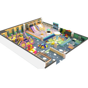 Aire de jeux intérieure commerciale pour enfants en fibre de verre et acier, maison de jeu de rôle, machine à balles, piscine à balles avec toboggans pour écoles - Product Image 2