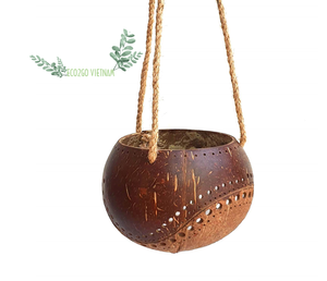 กระถางต้นไม้ทำจากเปลือกมะพร้าวธรรมชาติย่อยสลายได้ตามธรรมชาติและย่อยสลายได้ Eco2go สวนมะพร้าวสีเขียวพร้อมเชือกแขวน - Product Image 4