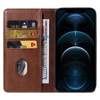 Étui portefeuille en cuir PU pour iPhone 12 Pro/12 - Housse avec support de téléphone, emplacements pour cartes, fermeture magnétique et coque antichoc