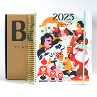 2026 2027 impression personnalisée annuel mensuel quotidien carnet de notes à spirale unique planificateur d'objectif avec boîte en papier et diviseur