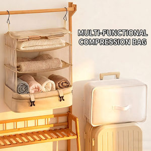 Large Capacity <b>Hanging</b> Clothes Storage Bag Dorm <b>Wardrobe</b> Organizer Pouch Travel Closet <b>Hanging</b> Storage Holder - Product Image 1