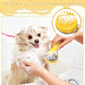 Spazzola 2 in 1 in Morbido Silicone TPR per Cani, per <span class=keywords><strong>Shampoo</strong></span> e Bagno, Massaggiante, con Anello per Creare Bolle - Product Image 4