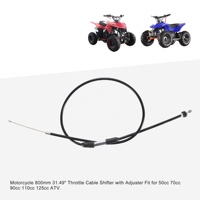 GOOFIT motocicleta 800mm 31,49 "palanca de cambios del Cable del acelerador con ajustador apto para 50cc 70cc 90cc 110cc 125cc ATV
