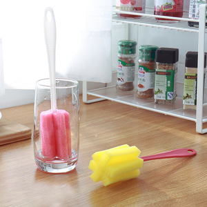 Cepillo para limpiar botellas, cepillo con mango largo y esponja para uso en la cocina, color aleatorio - Product Image 2