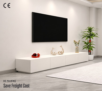 Ensemble meuble TV et table basse en panneaux multicouches et agglomérés de style européen moderne, peint en blanc, coins arrondis, pour salon