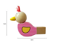 Sifflet de train en bois personnalisé pour enfants, motif cube, jouet miniature animaux