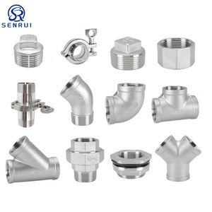 تركيبات أنابيب مخصصة من الفولاذ المقاوم للصدأ 304 بمقاس 1/2 و2 بوصة، وصلة أنبوبية ملولبة 3/4 بوصة NPT BSP، كوع 90 درجة، سدادة ملولبة، حلمة أنبوبية سداسية - Product Image 1