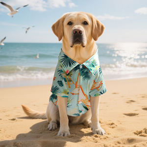 Abbigliamento estivo in poliestere per animali domestici all'ingrosso abbigliamento da spiaggia stampato su misura per cani di grossa taglia Design traspirante 'ghiaccio' - Product Image 1