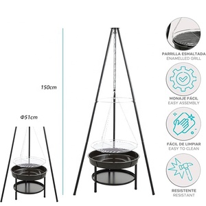 Barbecue suspendu sur <span class=keywords><strong>trépied</strong></span>, <span class=keywords><strong>pot</strong></span> de cuisson portable, brasero de chauffage pour cour, <span class=keywords><strong>pot</strong></span> suspendu, barbecue au charbon de bois - Product Image 2