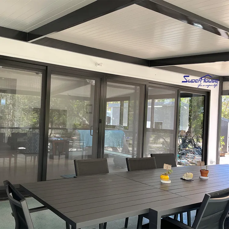 Florida hurricane aluminum tempered glass sliding door system for house