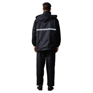 Impermeable Reflectante para <span class=keywords><strong>Hombre</strong></span>, Traje de Lluvia de PVC, Impermeable para Motocicleta con Banda Reflectante para Conducir y Trabajar - Product Image 4