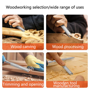 Juego de 10 piezas de cinceles de madera anti-golpes de cabeza plana, cinceles profesionales de madera de punta plana - Product Image 5