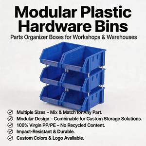 GAHH Contenedores de Almacenamiento de Plástico Reciclables, Apilables, Ligeros, Duraderos y Herméticos, Cajas Organizadoras para Piezas de Repuesto - Product Image 1