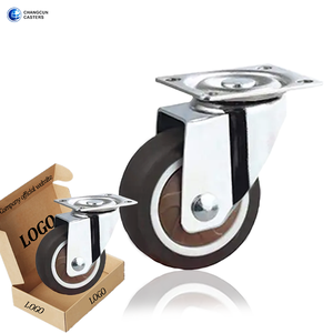 Roulettes pivotantes à profil bas en caoutchouc souple de <span class=keywords><strong>1</strong></span> pouce, style pneu gris pour meubles, lot de 4 roulettes de <span class=keywords><strong>1</strong></span> pouce en TPR - Product Image 1