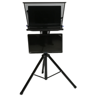 Studio Siaran Langsung Webcast Layar Ganda 20" Teleprompter Kaca Optik HD Sistem Cermin Otomatis Terintegrasi Kelas Komersial Buatan Pabrik Khusus