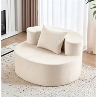 Modernes Luxus-Wohnzimmer-Schlafsofa, Runder Einzelner Cord-Sessel, Vakuumverpackt, Knochenloses Komfortables Design