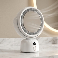 Ventilateur de bureau oscillant portable, silencieux, avec lumière de maquillage LED rechargeable par USB, 5 niveaux de luminosité réglables, personnalisable en usine