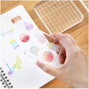 Giá Rẻ Giá tùy chỉnh 6 MIẾNG Đường lưới dập khối rõ ràng <span class=keywords><strong>Acrylic</strong></span> tem khối <span class=keywords><strong>Acrylic</strong></span> khối - Product Image 3