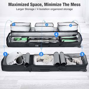 Free sample Custom Durable <b>Ski</b> Equipment <b>Bags</b> Padded Two-Piece <b>Boots</b> <b>Bag</b> Set Water Resistant with Logo Printed for Snowboard Use - Product Image 2