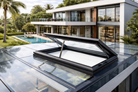 Système de fenêtre de toit trapézoïdale en aluminium automatique de grande taille au design moderne avec garantie de 3 ans