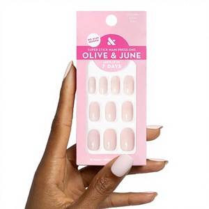 Uñas Postizas Adhesivas Olive June Classic Super Stick |   Short Squoval |   Sin Pegamento |   32 Pestañas 16 Tamaños |   No Tóxico, Fácil de Poner y Quitar, Aspecto Realista - Product Image 1