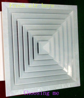 Diffuseur d'air carré en aluminium, système de ventilation CVC, diffuseur de plafond à 4 voies