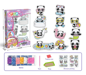 Professionelle Fabrikproduktion: Zwei Panda-Bettlaken pro Box - Ideal für Geschwister und Spielabende |   Klebepunkt-Bilderklebeaufkleber, ab 6 Jahren - Product Image 3