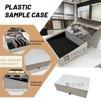 Boîte d'échantillons de mosaïque et de marbre multifonctionnelle avec couvercle rabattable unique, affichage en quartz, coque rigide durable pour une visualisation pratique