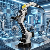 Robot de soudage automatique à 6 axes, bras robotique industriel pour la soudure de structures en acier, puissance 380V 3kW, capacité de production personnalisée