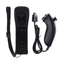 Boîtier en gel Contrôleur sans fil gauche et droit avec Nunchucks Built in Motion Plus Remote Controllers Compatible pour Wii et Wii U