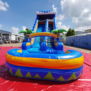 Tobogán acuático inflable gigante con temática tropical para niños, casa de brinco inflable comercial para adultos. - Product Image 2