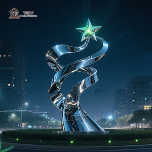 Grande statue extérieure en métal en acier inoxydable Sculpture de <span class=keywords><strong>rond</strong></span>-<span class=keywords><strong>point</strong></span> de ville en acier inoxydable en métal à vendre - Product Image 4