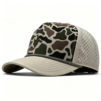 Casquette de baseball bicolore en corde tressée, imperméable, camouflage, perforée au laser à l'avant, séchage rapide, pour la chasse et le golf