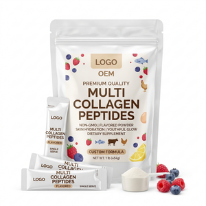 Collagène multi-peptides aromatisé de qualité supérieure, non OGM, hydratation de la peau, éclat de jeunesse, formule personnalisée, complément alimentaire en poudre - Product Image 1