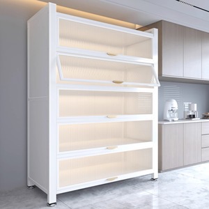 Mueble de Cocina con Múltiples Niveles, Resistente al Polvo, con Puerta, Diseño Moderno, Material de Acero al Carbono - Product Image 1