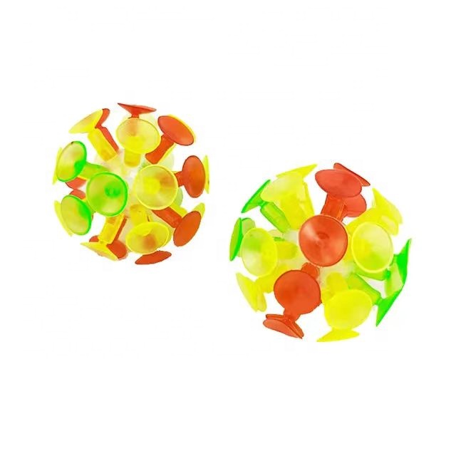 10 Balles Ventouse Multicolores - Jouet Luminescent Amusant Pour Enfants, Interaction Parent-enfant | PVC Sûr Et Rebondissant