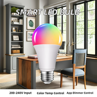 Ampoule LED Intelligente Tuya 9W E27 RGB 3000-6500K Dimmable avec Bouton Manuel Wi-Fi pour Contrôle par Application AC 85-265V Éclairage Domestique