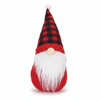 OEM ODM Gnomo Navideño con Gorro a Cuadros, Muñeco de Peluche Rústico Rojo y Negro, Adorno Decorativo para las Fiestas