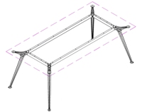 Table de bureau modulaire de luxe, mobilier de salle à manger, pieds de table en métal, hauteur personnalisable, cadre moderne, haute qualité, facile à assembler