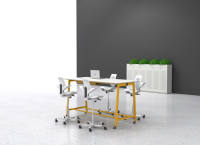 Bureau de travail modulaire moderne pour cadres avec montage facile, lampe intégrée et rangement, bureau informatique en bois pour personnel et atelier