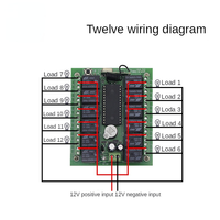 FANWELL Télécommande de porte de garage rechargeable 433,92 MHz 12V-24V, récepteur interrupteur 12 canaux, code d'apprentissage, indicateur LED, portée 100M