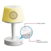 Remote Control lampu meja, pemutar Quran jam Azan cahaya atmosfer Digital portabel pintar