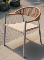 Chaise de jardin en alliage d'aluminium de style nordique - Respirante, imperméable, résistante au soleil, anti-corrosion et anti-âge pour une utilisation en cour