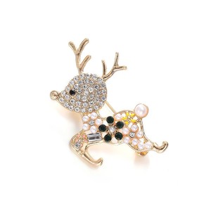<b>Cute</b> Deer Brooch Gold Rhinestone Animal Shape Christmas Holiday Accessory Unisex Fashion <b>Pin</b> - Product Image 5